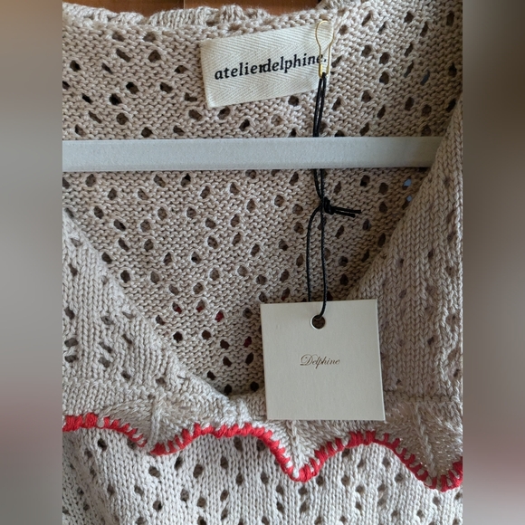 NWT Atelier Delphine Crochet Knit Top - Picture 2 of 4